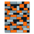 Orange Gray Block Composition Rug