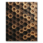 Modern Earthy Brown Geometric Hexagon Rug