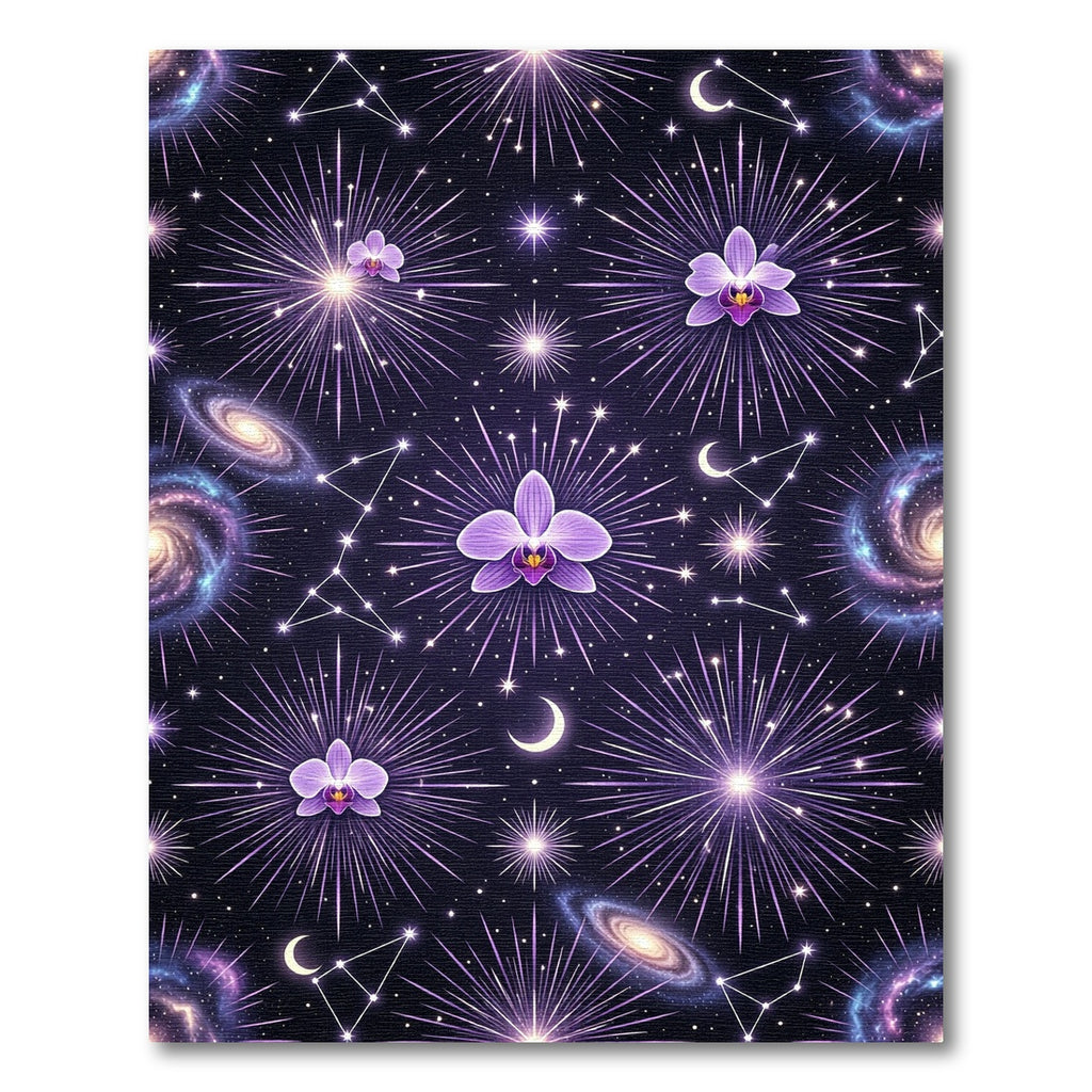 Purple Galaxy Orchid Explosion Celestial Rug