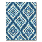 Indigo Blue Ikat Diamond Tile Rug
