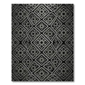 Monochrome Silver Geometric Star Trellis Rug