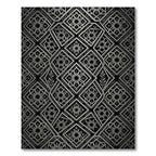 Monochrome Silver Geometric Star Trellis Rug