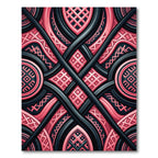 Stellar Pink And Charcoal Lattice Geometric Rug