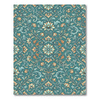 Elegant Teal Floral Damask Scroll Rug