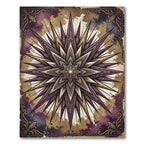 Art Nouveau Starburst Crimson Gold Rug