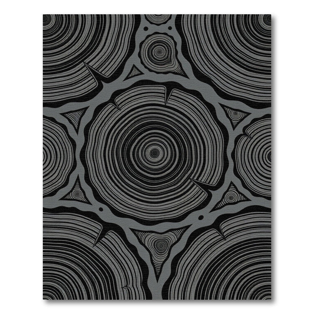 Monochromatic Wood Grain Rings Rug