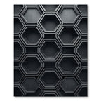 Dark Gray Geometric Hexagon Weave Rug