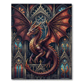 Gothic Crimson Dragon Stained Glass Rug