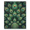 Vibrant Emerald Peacock Feather Fan Rug