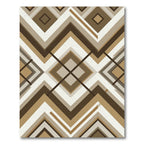 Modern Earthy Neutral Geometric Diamond Rug