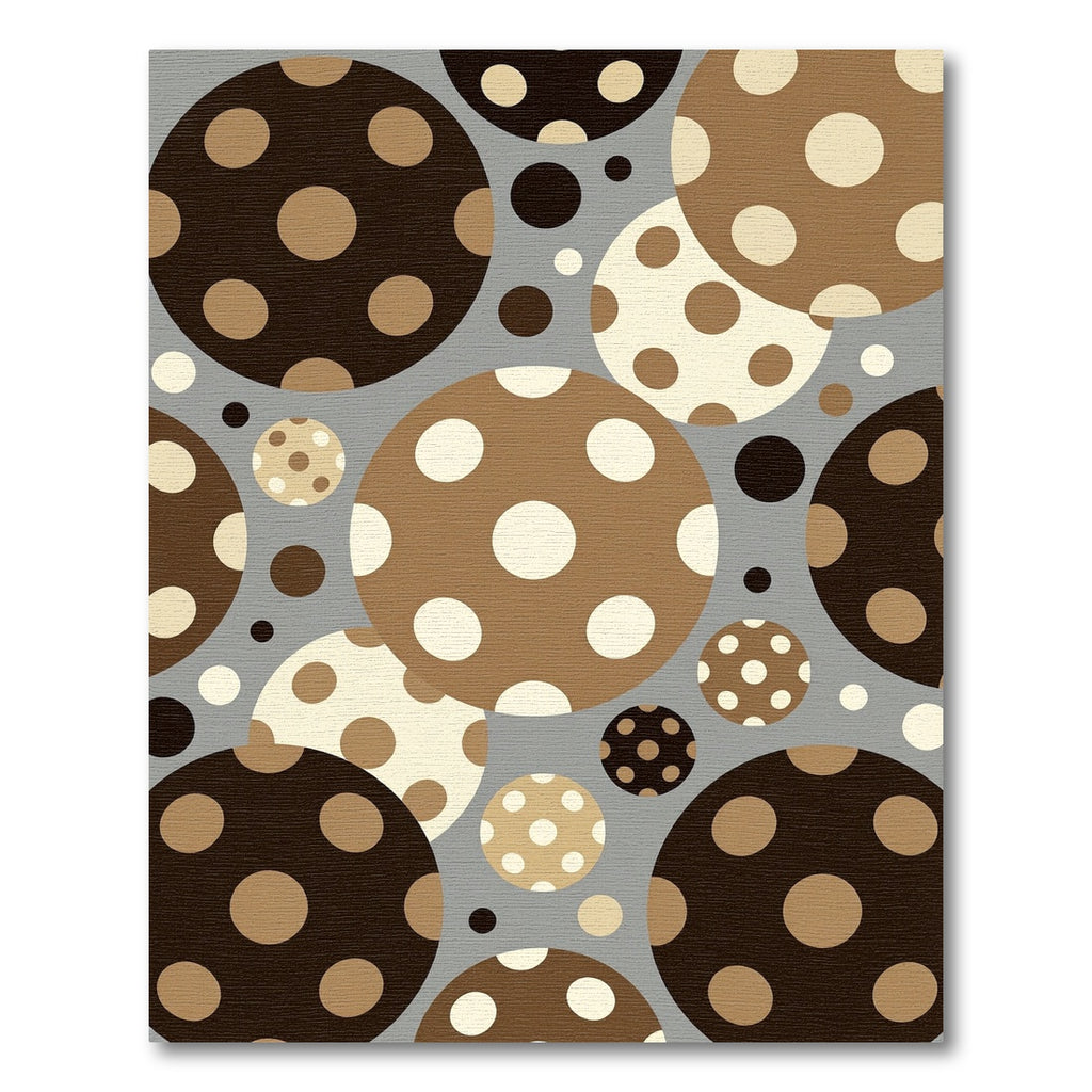 Brown Cream Dot Overlap Composition Rug