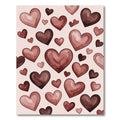 Watercolor Blush and Burgundy Hearts Rug
