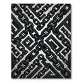Dark Black Chain Greek Key Rug