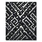 Dark Black Chain Greek Key Rug