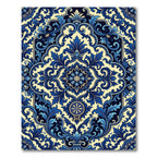 Royal Blue Floral Damask Heritage Rug