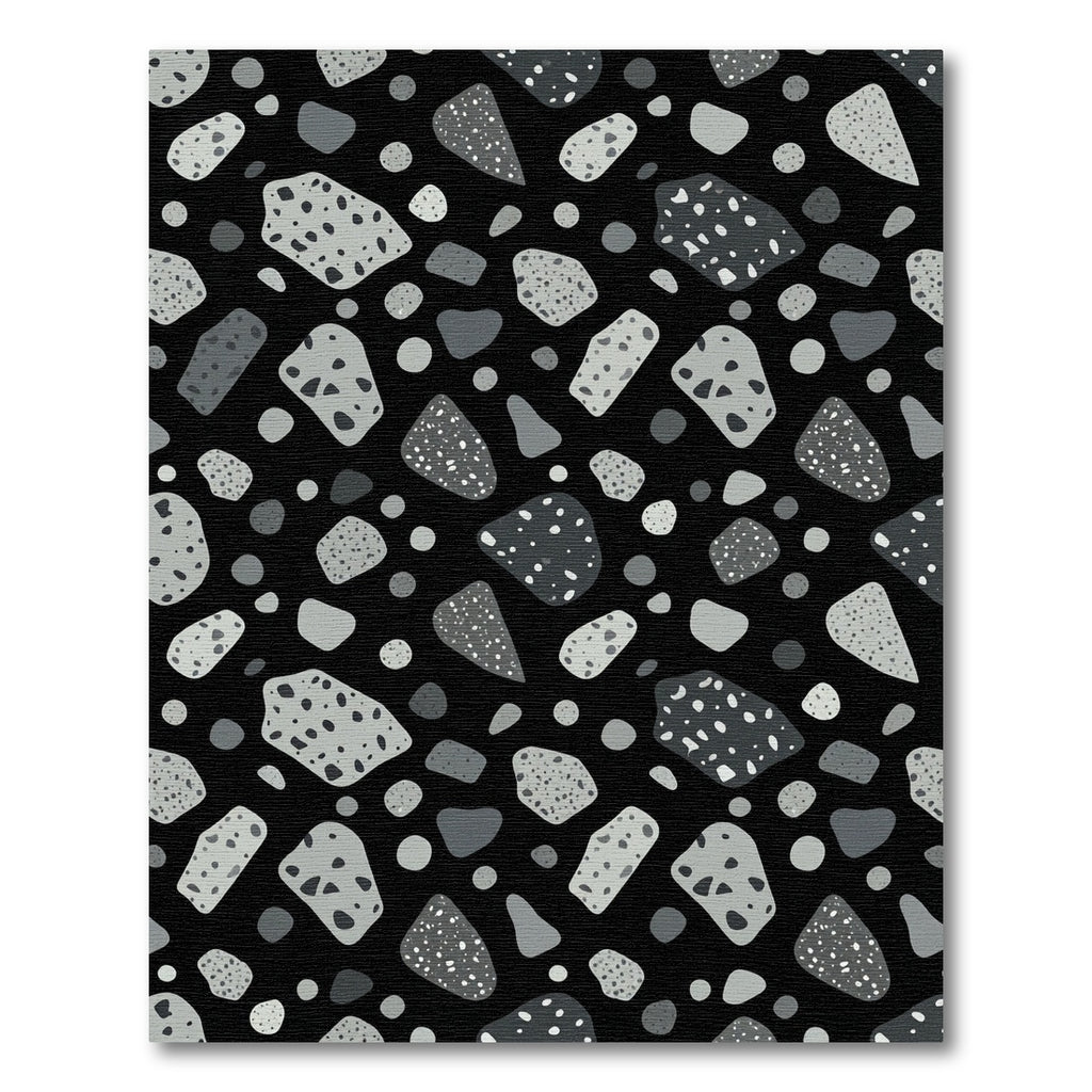 Monochromatic Abstract Pebble Arrangement Rug