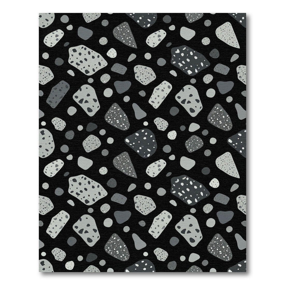 Monochromatic Abstract Pebble Arrangement Rug