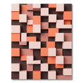 Modern Geometric Block Coral Terracotta Rug