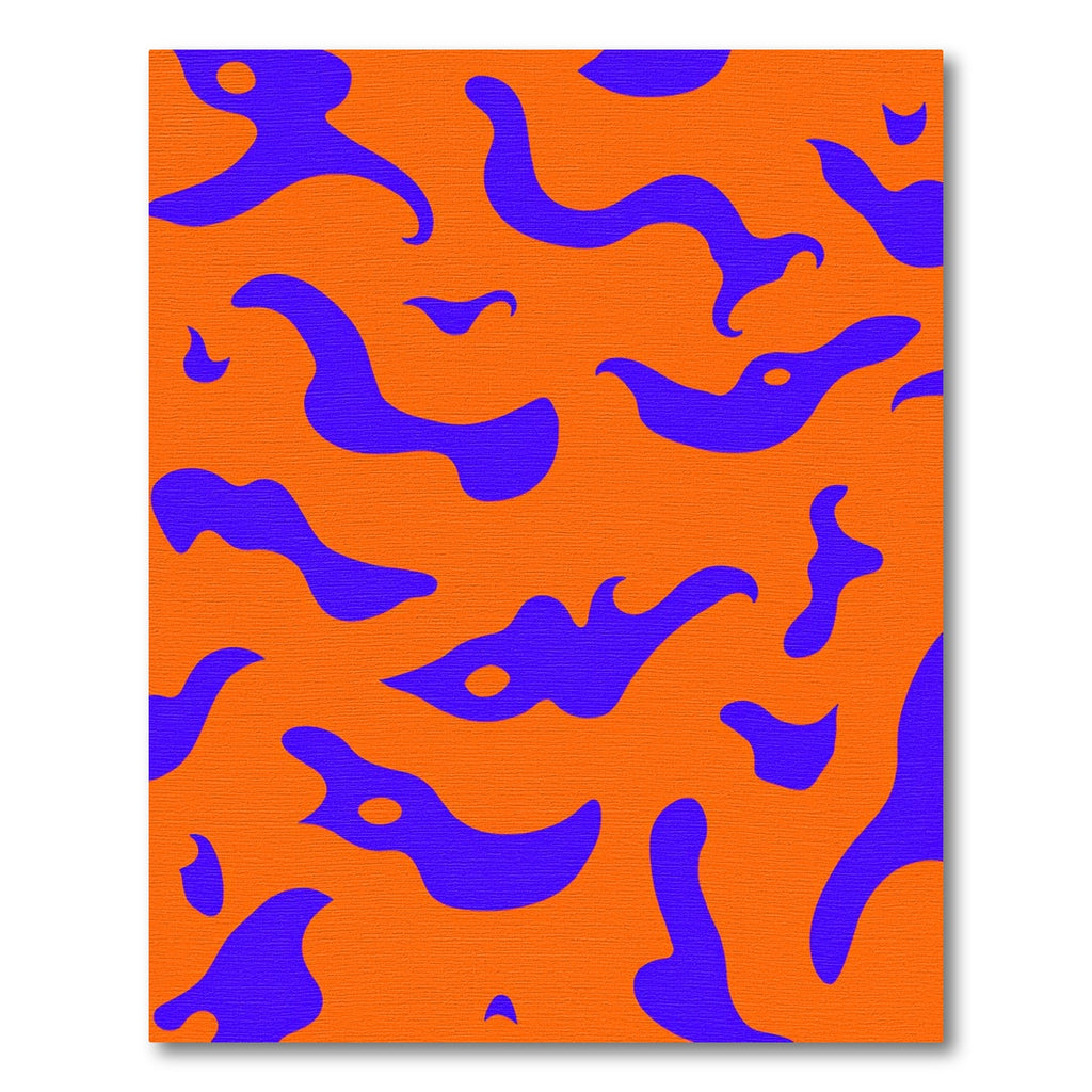 Bold Orange Blue Abstract Splatter Rug