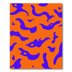 Bold Orange Blue Abstract Splatter Rug