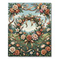 Elegant Floral Wreath with Ribbon Rug