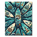 Coastal Nautical Dolphin Lighthouse Wheel Art Rug
