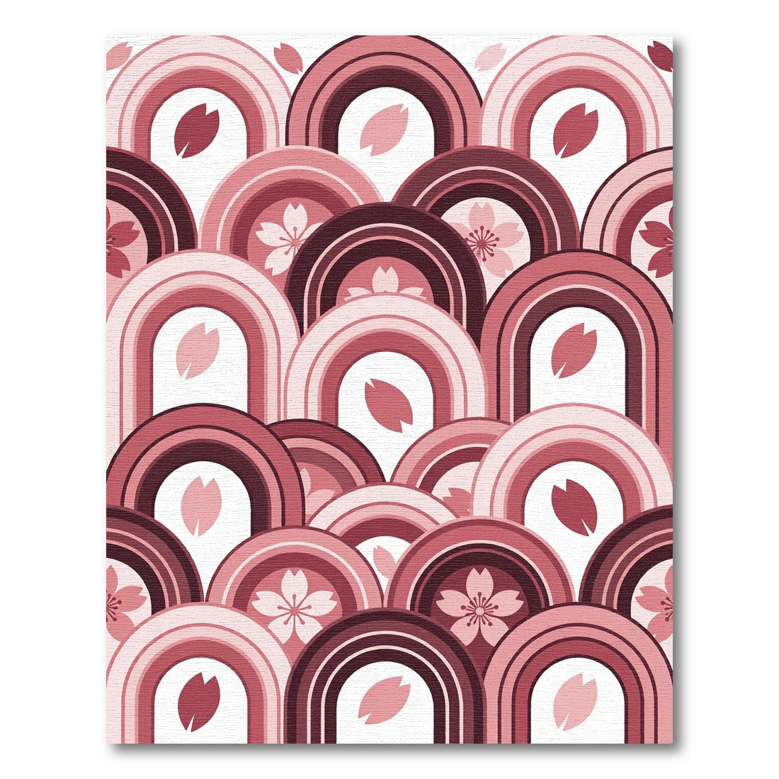Japanese Cherry Blossom Arched Ombre Rug