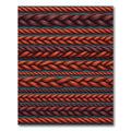 Braided Crimson Orange Rope Stripes Rug