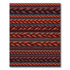 Braided Crimson Orange Rope Stripes Rug
