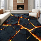 Cracked Obsidian Lava Flow Rug