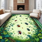 Verdant Bug Branch Nature Scene Rug