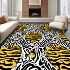 Bold Abstract Zebra Stripe Oval Pattern Rug