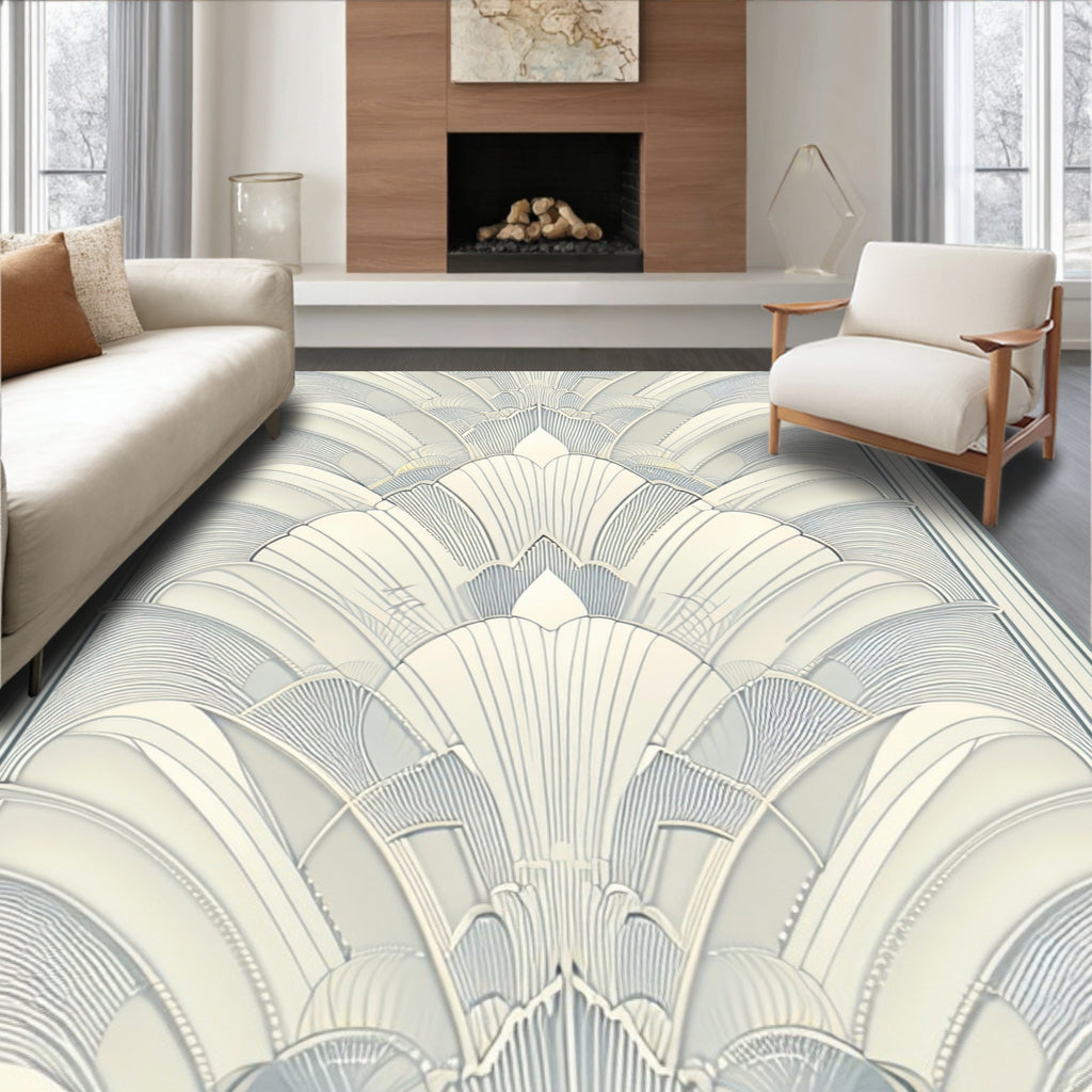 Art Deco Fan Pattern Design Rug