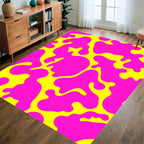 Vibrant Pink Yellow Abstract Pattern Rug