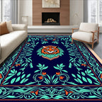 Bold Tiger Floral Patterned Rug