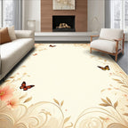 Ethereal Floral Butterfly Swirl Design Rug