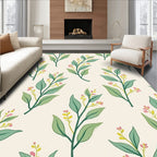 Botanical Floral Branch Pattern Rug
