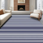Classic Navy And White Stripe Rug