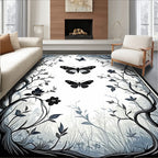 Enchanted Forest Butterfly and Tree Design Rug
