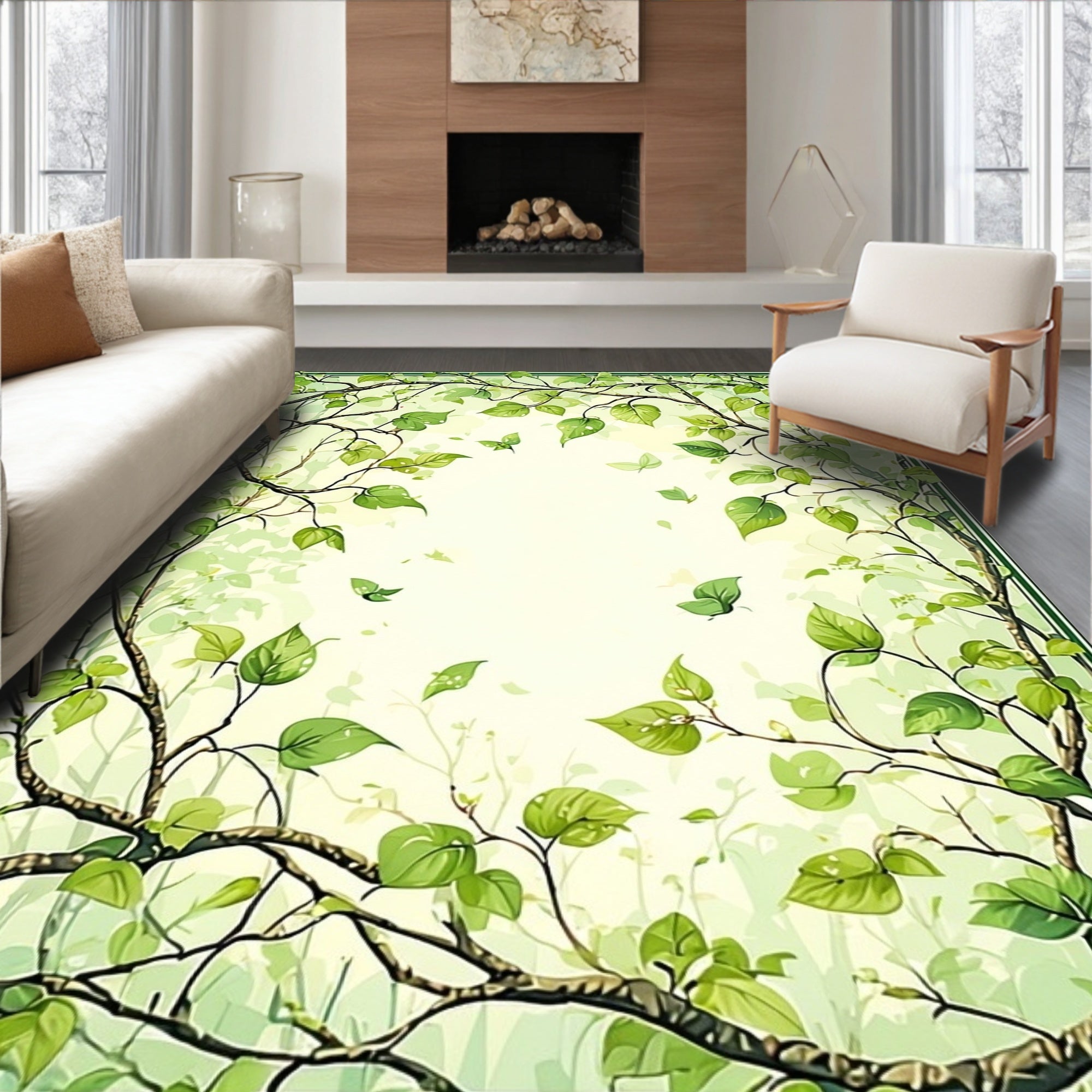 Nature Inspired Spring Branch Design Rug