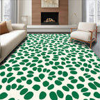 Green Pebble Scatter Abstract Pattern Rug