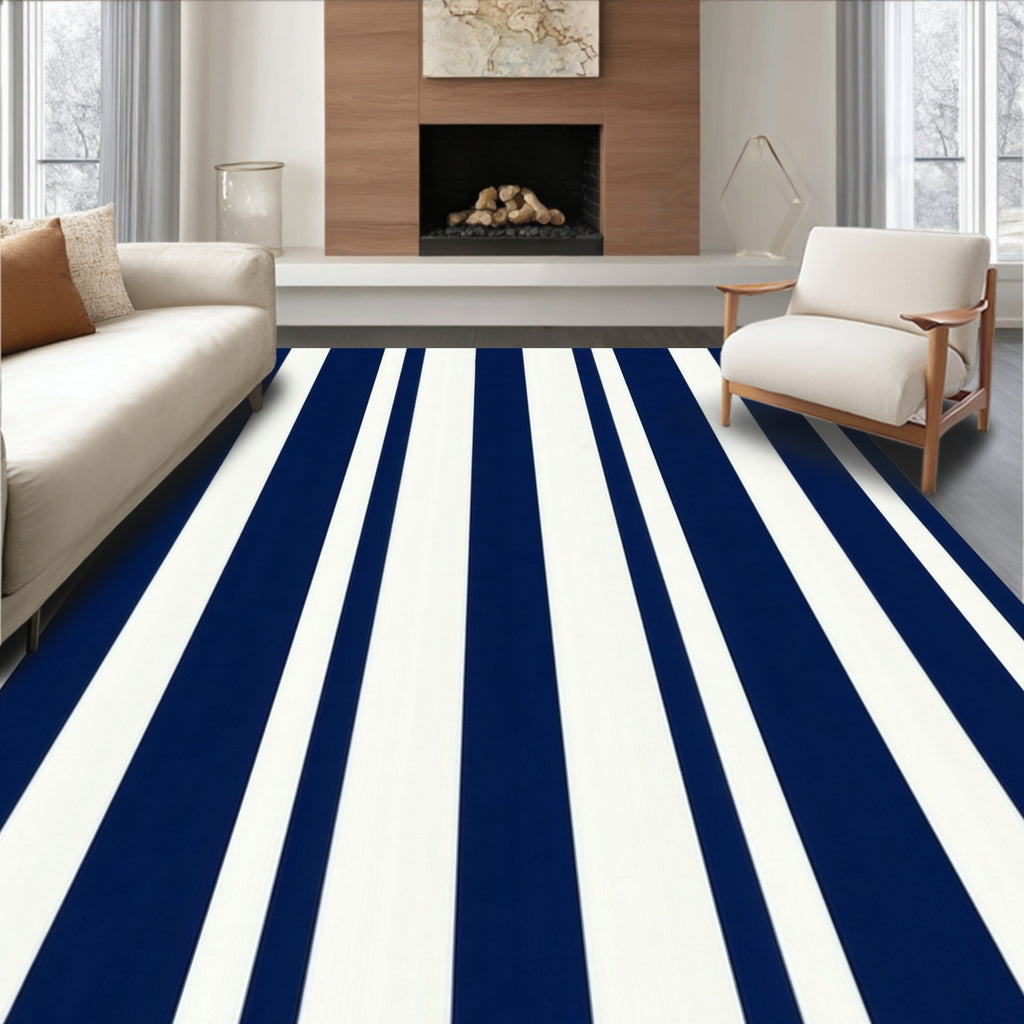 Classic Vertical Stripe Design Rug