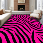 Bright Pink Zebra Abstract Design Rug