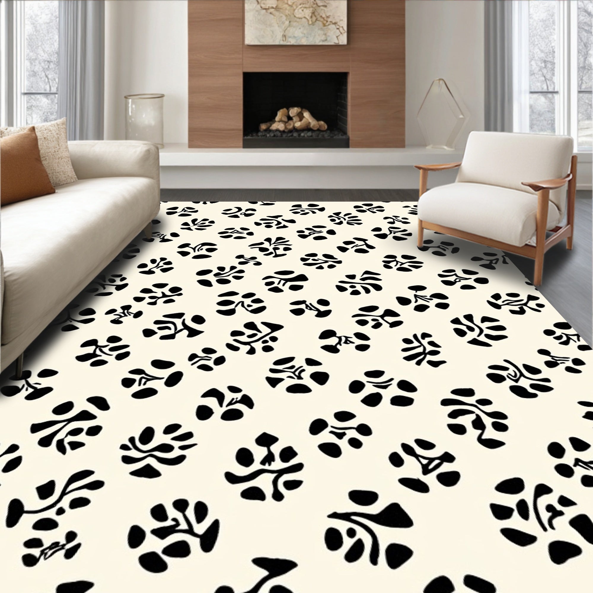 Playful Abstract Organic Pattern Rug