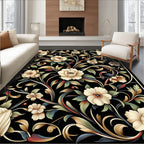Cream Floral Vine Pattern Rug