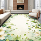 Elegant Floral Vine Watercolor Design Rug