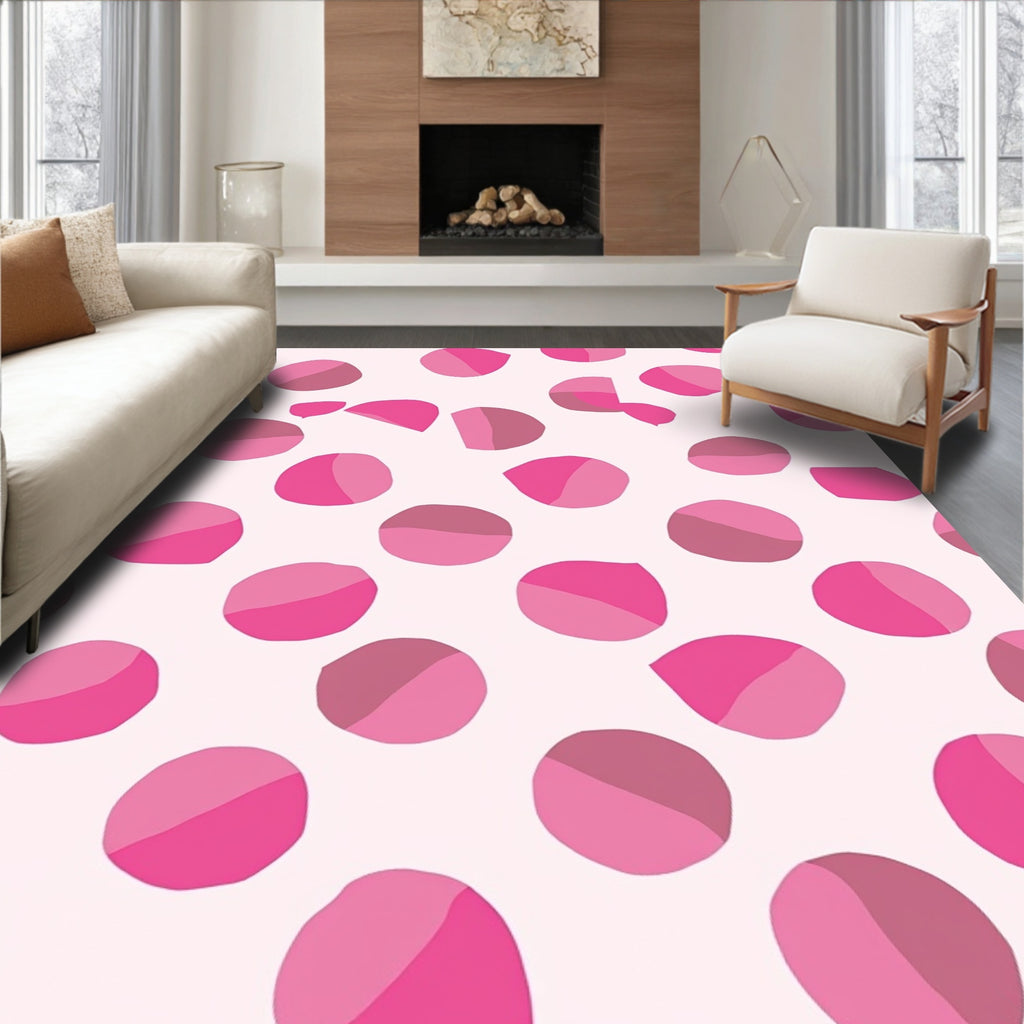 Pink Polka Dot Pattern Rug