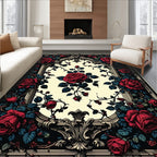 Ornate Rose and Vine Pattern Rug