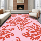 Bold Coral Organic Pattern Design Rug