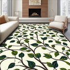 Botanical Vines And Leaves Pattern Rug